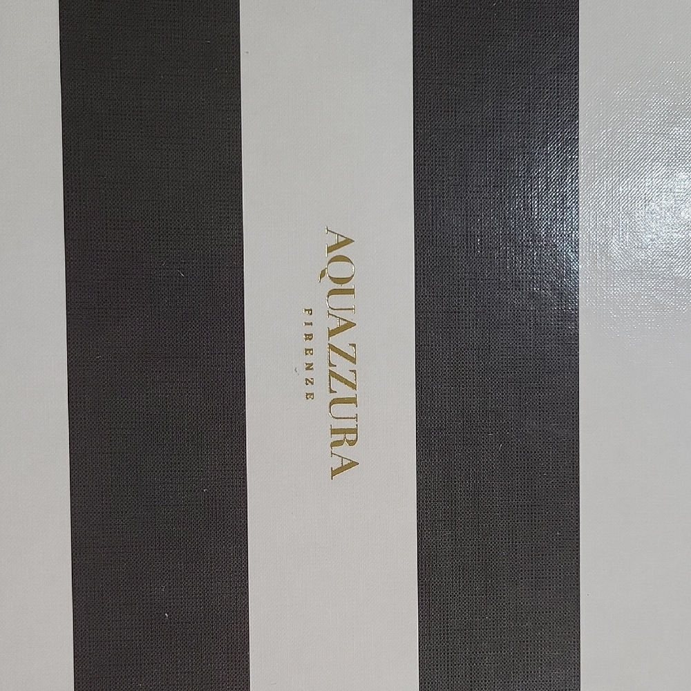 Aquazzura Striped Box with Gold Logo